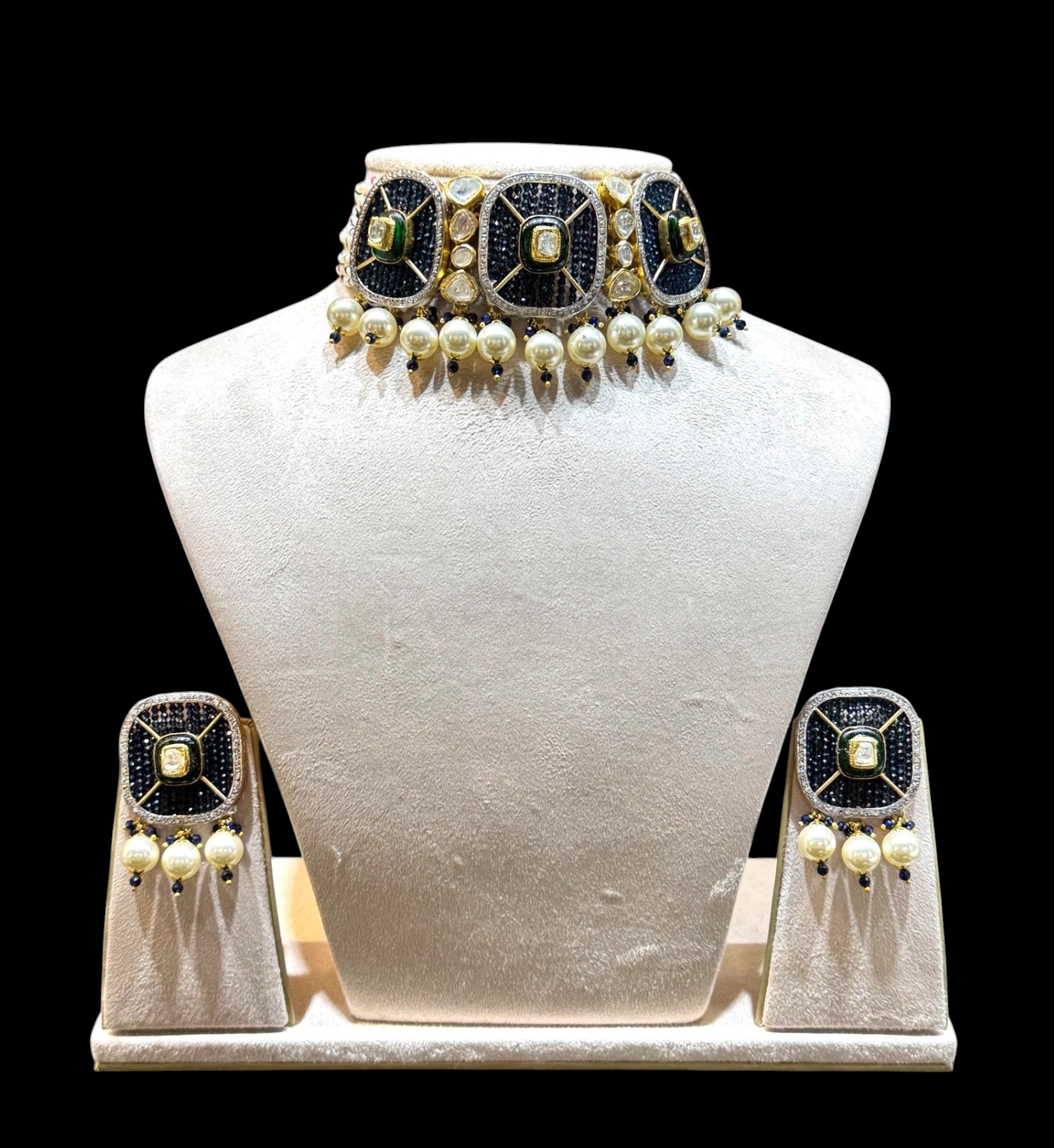 Midnight Noor Polki Choker Set