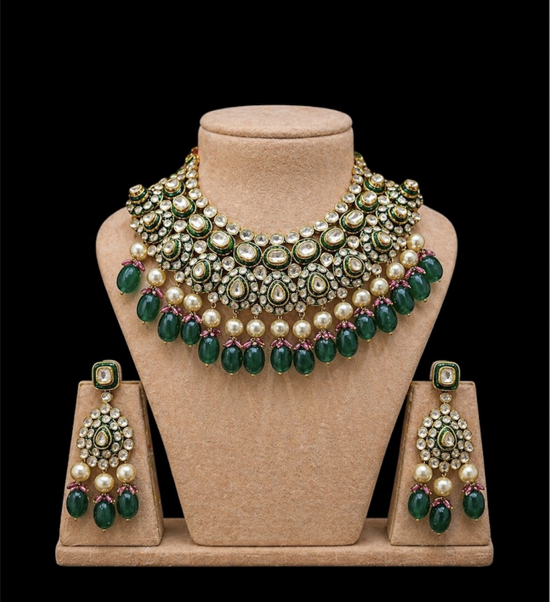 Emerald Polki guluband set