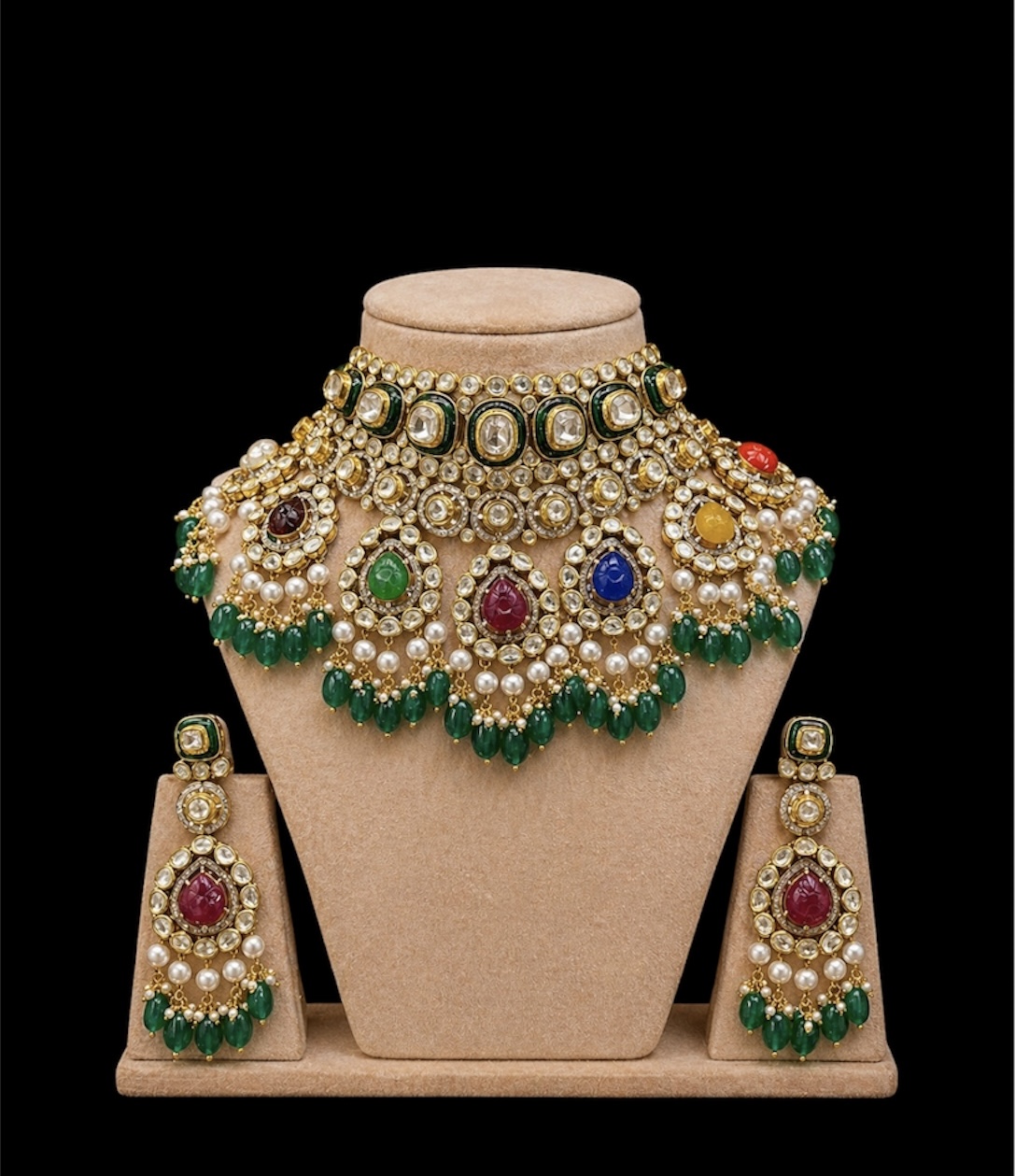 Navratan polki choker