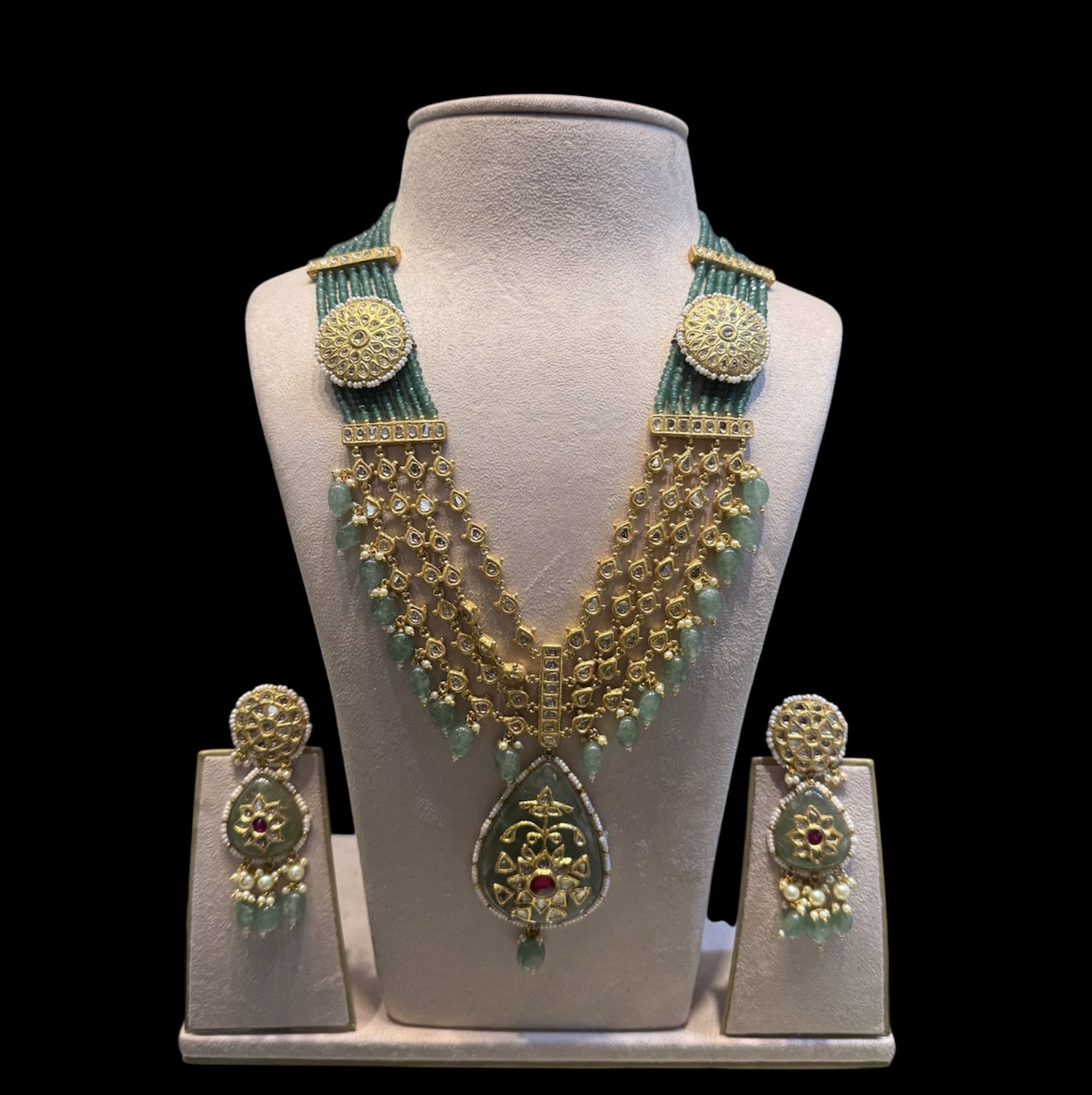 Royal polki Long pendant set